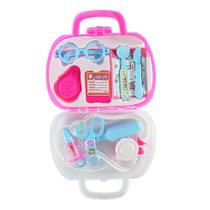 Kit Médico Maleta Doutora Rosa de Brinquedo Maleta Com Acessórios Infantil 11 Peças