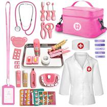 Kit médico XZZO Kit médico para crianças e meninas de madeira de 3 anos ou mais