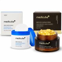Kit Medicube: Tônico Zero Pore Pad com 70 Discos e Creme Facial Encapsulado Deep Vita C Capsule Cream 55g Kit Medicube: Tônico Zero Pore Pad com 70 Discos e Creme Facial Encapsulado Deep Vita C Capsule Cream 55g