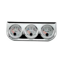 Kit Medidor 3 Em 1 Cromado Preto 52mm: Voltímetro, Temperatura Da Água E Pressão Do Óleo Com Sensor Kit Medidor 3 Em 1 Cromado Preto 52mm: Voltímetro, Temperatura Da Água E Pressão Do Óleo Com Sensor