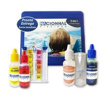 Kit Medidor Análise Cloro Ph Alcalinidade Para Água de Piscinas 3 em 1 Nacionnal Piscinas Kit Medidor Análise Cloro Ph Alcalinidade Para Água de Piscinas 3 em 1 Nacionnal Piscinas
