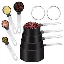 Kit Medidor Culinário Colher Copo Em Aço Inox 08 Peças