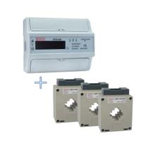 Kit Medidor de Energia (kWh) DTS353 Trifásico 220/380V + 3und TC 400/5A