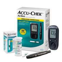 Kit Medidor De Glicemia Accu Chek Active Original com 50 Tiras