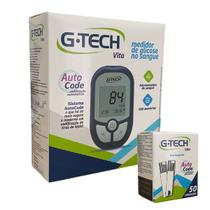Kit Medidor de Glicose + 50 Tiras Reagentes Vita G Tech