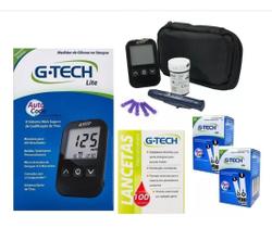 Kit Medidor De Glicose Glicemia Free Lite Com 110 Tiras E 110 Lancetas - G-tech