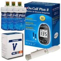 Kit Medidor de Glicose On Call Plus 2 + 150 Tiras + 100 Lancetas + Caneta