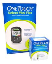 Kit Medidor De Glicose Onetouch Select Plus Flex + 50 Tiras