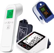 Kit Medidor de pressão arterial digital + tensiômetros manguito , Oxímetro de dedo Kit Medidor de pressão arterial digital + tensiômetros manguito , Oxímetro de dedo
