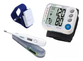 Kit Medidor De Pressão Arterial + Garrote + Termometro