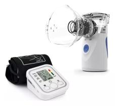 Kit Medidor De Pressão Arterial + Nebulizador Inalador Portatíl
