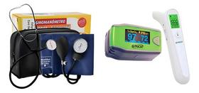 Kit Medidor De Pressão Com Estetoscópio Termômetro E Oxímetro Pediatrico Kit Medidor De Pressão Com Estetoscópio Termômetro E Oxímetro Pediatrico