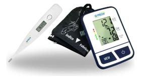 Kit Medidor De Pressão De Braço + Termometro Digital Axilar