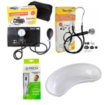 Kit medidor de pressão esteto cuba rim e termômetro Preto Kit medidor de pressão esteto cuba rim e termômetro Preto