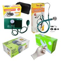 Kit medidor de pressão esteto máscara e luvas caixa Verde Kit medidor de pressão esteto máscara e luvas caixa Verde
