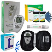Kit Medidor Glicemia 50 Fitas Glicose Bioland + 100 Lancetas
