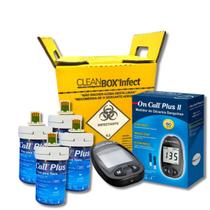 Kit Medidor Glicose + 100 Tiras On Call Plus + 1 Coletor Perfurocortante 1,5l