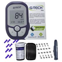 Kit Medidor Glicose G-tech Vita Lanceta Tira Caneta Diabetes