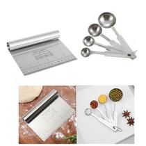 Kit Medidor Inox 4 Peças Colheres e Espátula Multiuso