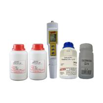 Kit Medidor Ph Digital Condutividade Elétrica Eletrodo Ec Temperatura Pct-200 Portátil Estojo Solução Calibração Tampão