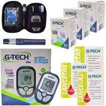 Kit Medidor Tira Fita Glicose 150 Unidades Lancetas