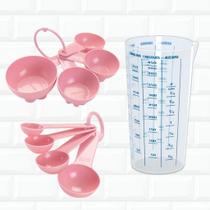 Kit Medidores Cozinha Copo 500ml + Colher + Xicaras