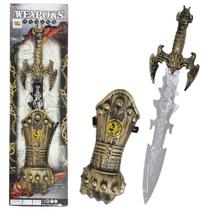 Kit medieval com espada + bracelete weapons series na cartela