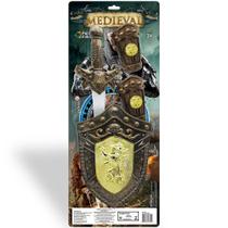 Kit medieval com espada e escudo pais e filhos