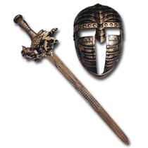 Kit Medieval Espada E Mascara Guerreiro De Combate Jr0610 Ou