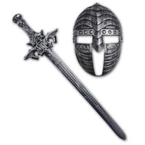 Kit Medieval Espada E Mascara Guerreiro De Combate Jr0610 Pr