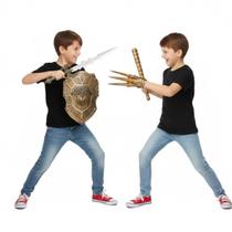 Kit Medieval Espada Infantil Com Escudo E Armadura Menino