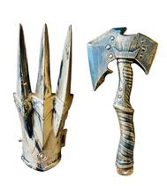 Kit Medieval Guerreiro Infantil Luva + Machadinha Dourada