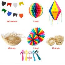 Kit Médio Festa Junina 35 Itens Decoração Festa Junina