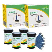 Kit Medir Glicose Fitas Bioland Glicemia 100 Tiras Oferta