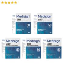 KIT MEDISIGN 5 Caixas de Tiras Fita Glicemia Diabetes 50uni Cada