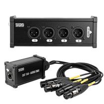 Kit Medusa Digital Santo Ângelo SAS CAT 1X4 XLR Linha Fêmea e Painel Macho