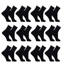 Kit Meia 12 Pares Masculina preto Cano Alto Longo