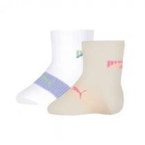 Kit Meia 2 Pares Bebê Cano Longo Cores Pastéis Puma