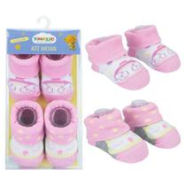 Kit Meia 2 Pares Recém Nascido Rosa Arco Iris 81683 Pimpolho