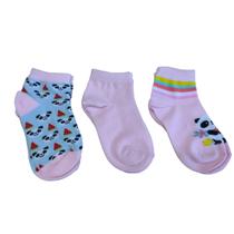 Kit Meia 3 Pares Infantil Menina Cano Curto em Algodão Hoahi 004hock