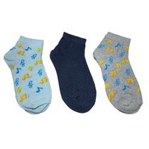 Kit Meia 3 Pares Infantil Poliéster Básica Casual Confort 004rpjc