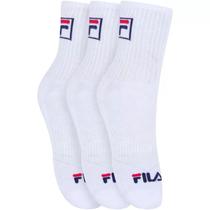 Kit Meia 3 Pares Meia Fila Tripack Cano Alto Branco 34/38