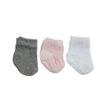 Kit Meia 3 Pares para bebê Recem Nascido Totó