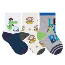 Kit Meia 3 Pares Sortidos Bebê Menino Selene