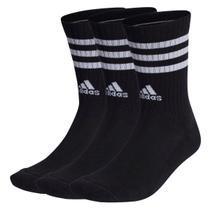 Kit Meia Adidas 3 Pares Cano Alto 3 Listras Kit Meia Adidas 3 Pares Cano Alto 3 Listras