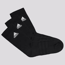 Kit Meia Adidas 3 Pares Cano Alto Preta e Branca Kit Meia Adidas 3 Pares Cano Alto Preta e Branca