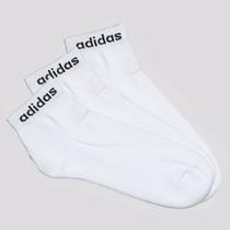 Kit Meia Adidas 3 Pares Logo Linear Branca e Preta