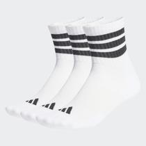 Kit Meia Adidas 3 Stripes ESS Mid 3 Pares Branca Kit Meia Adidas 3 Stripes ESS Mid 3 Pares Branca