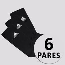 Kit Meia Adidas 6 Pares Cano Alto Preta e Branca Kit Meia Adidas 6 Pares Cano Alto Preta e Branca