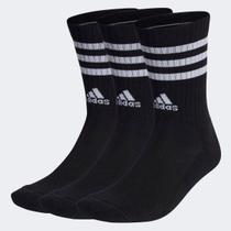 Kit Meia Adidas Cano Alto 3 Listras c/ 3 Pares